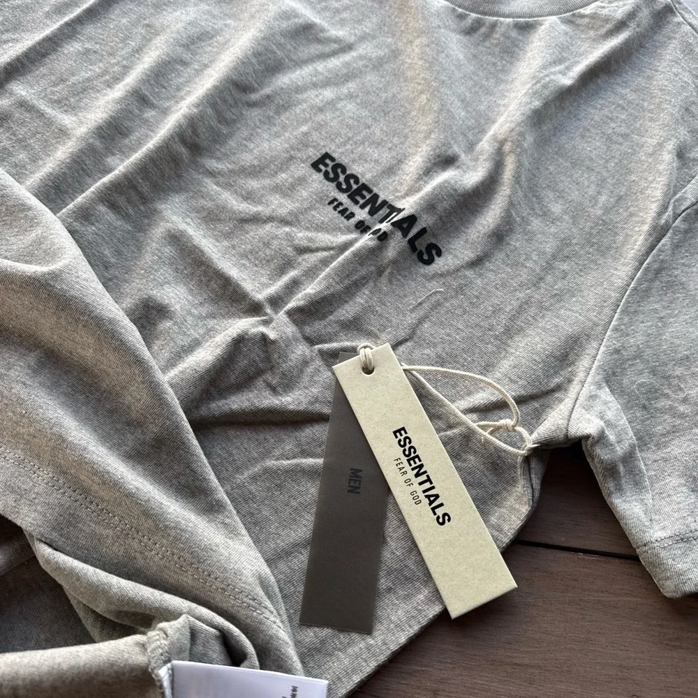 New Essentials Fear of God SS22 Dark Oatmeal Tee Sizes S, M, L - Picture 7 of 9